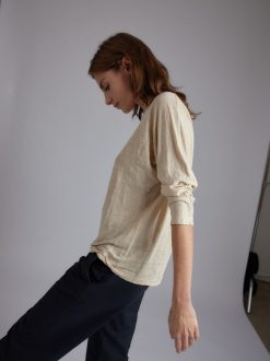 Rue Blanche T-Shirts | T-Shirt 3/4 Lino 24E Ficelle