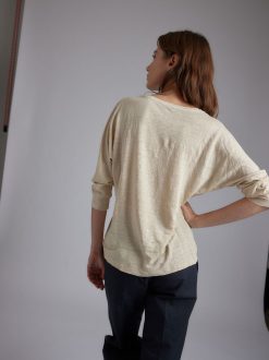 Rue Blanche T-Shirts | T-Shirt 3/4 Lino 24E Ficelle