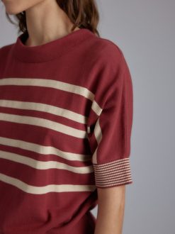 Rue Blanche Tricots | Htc Bi Stripe Top 24P Carmin