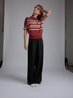 Rue Blanche Tricots | Htc Bi Stripe Top 24P Carmin
