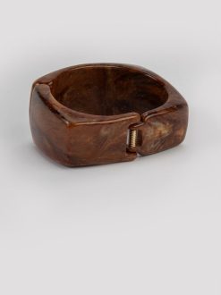 Rue Blanche Bijoux | Bracelet Carre Clip Marron-Angela Caputi
