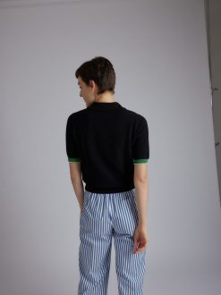 Rue Blanche Tricots | Abeilles Polo 24P Noir