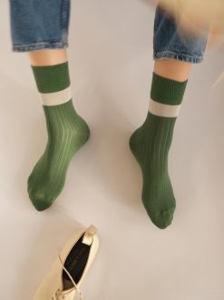 Rue Blanche Chaussettes | Chausse Bicol 24P Vert