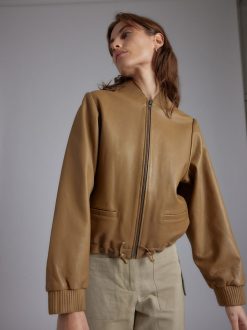 Rue Blanche Manteaux Et Vestes | Veste Cuir 24P Glaise